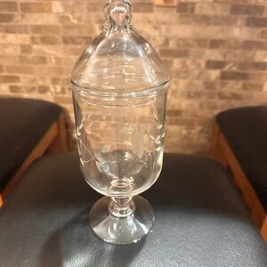 Princess House 8” Heritage Crystal Footed Candy Jar with Lid